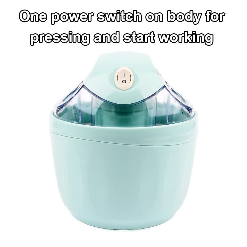 Pink 500ML Compact Electric Ice Cream Maker - Portable Quick Iced Drink Bucket & Soft Serve Machine with Rapid 15-Min Freezing - Image 5