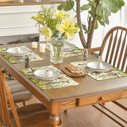 4-Pack Happy Easter Bunny & Egg Placemats - Festive Holiday Table Mats - Stain-Resistant Kitchen Decor for Spring Parties - Image 4