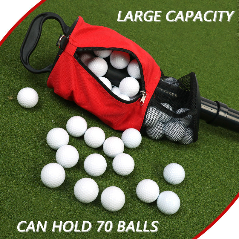 Black Lightweight Golf Retriever with Detachable No-Bend Shag Tube & Mesh Bag Holding Up to 70-Ball - Image 3