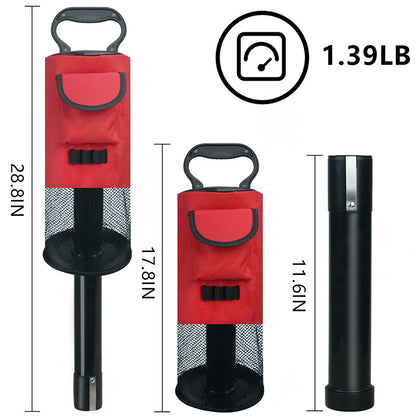 Black Lightweight Golf Retriever with Detachable No-Bend Shag Tube & Mesh Bag Holding Up to 70-Ball - Image 4