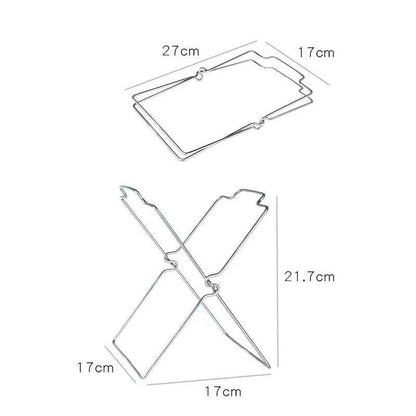 2-Pack Foldable Stainless Steel Trash Bag Holder (17 x 21 CM) - Multi-Functional Kitchen Countertop Organizer for Plastic Bag & Dishcloth - Image 4