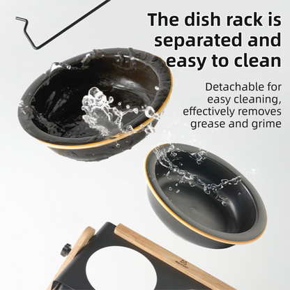 White Elevated Adjustable (9-14CM) Double Ceramic Bowls Pet Diner - Ergonomic 270° Tilt Controlled Tip-Proof Stable Iron Base - Image 4