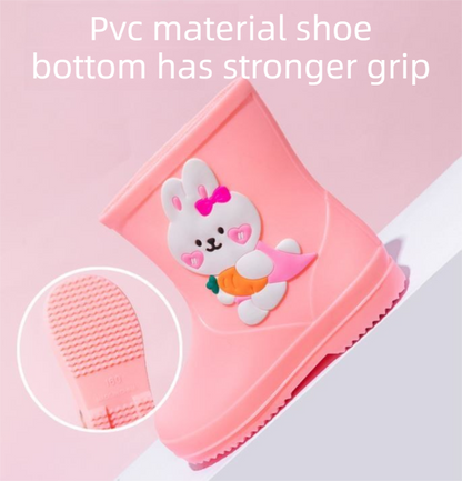 Cute Yellow Duck Kids Rain Boots with Removable Warm Cotton Liner - Waterproof Anti-Slip Toddler Wellies for Foot Length 15CM - Image 4