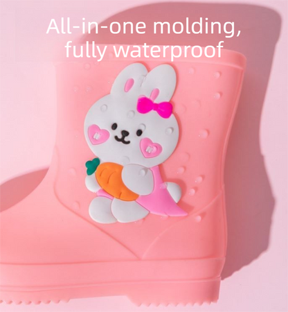 Cute Yellow Duck Kids Rain Boots with Removable Warm Cotton Liner - Waterproof Anti-Slip Toddler Wellies for Foot Length 18CM - Image 3