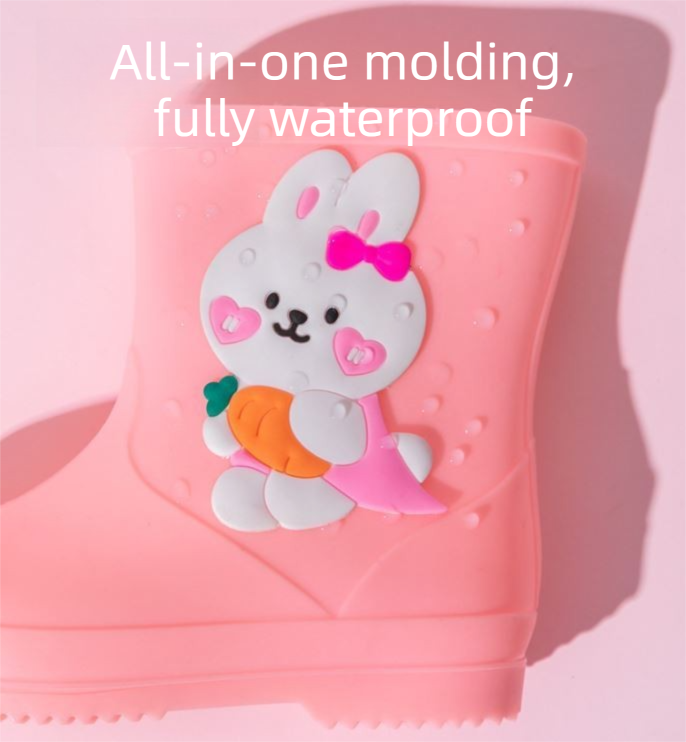 Cute Yellow Duck Kids Rain Boots with Removable Warm Cotton Liner - Waterproof Anti-Slip Toddler Wellies for Foot Length 19CM - Image 3