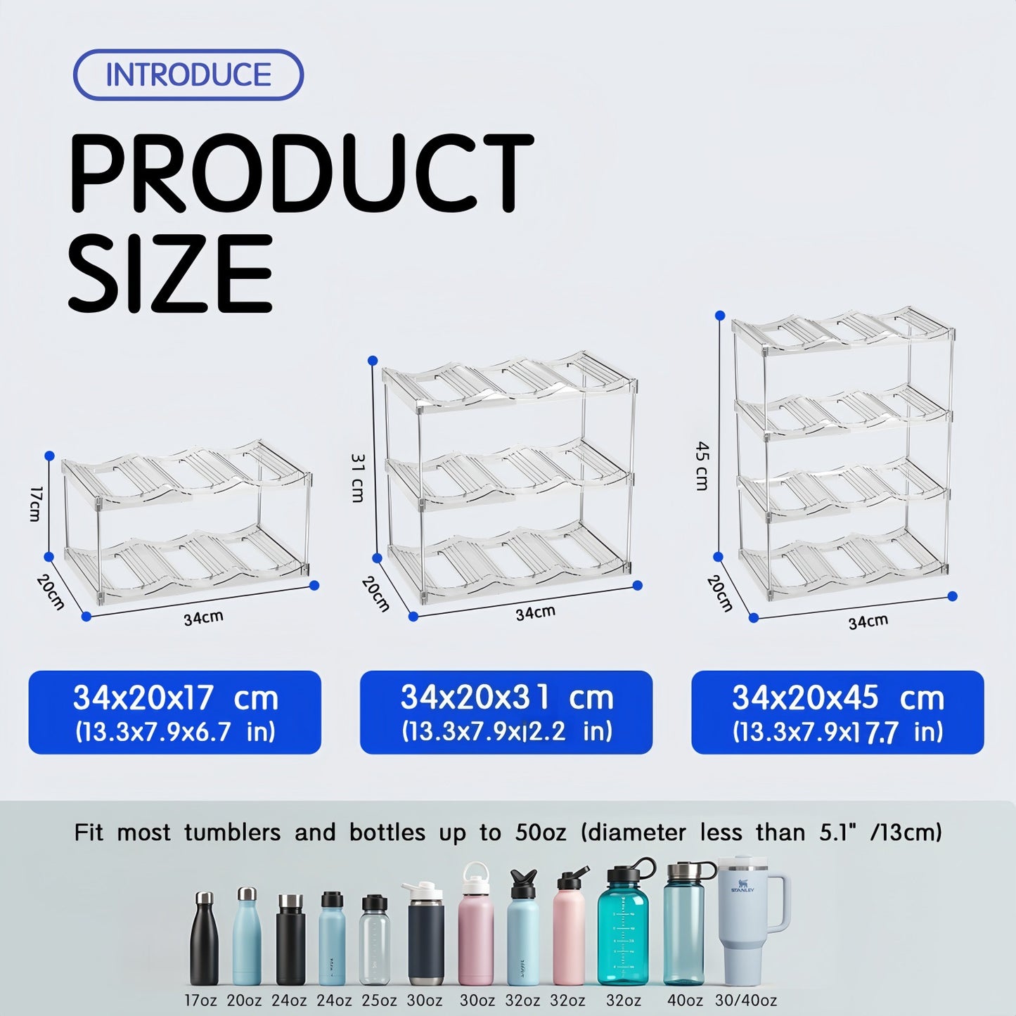 4-Tier Stackable Black Cup & Wine Organizer - Detachable Tumbler & Bottle Desktop Rack - Image 3