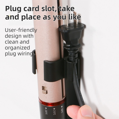Large White Wall-Mounted Aluminum Curling Iron Holder with Tidy Cord - Heat-Resistant Hair Straightener Storage Rack for Diameter ≥ 36mm - Image 3