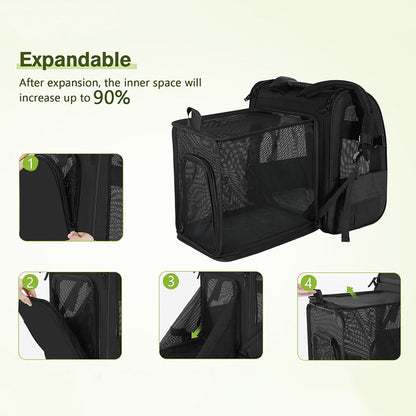 Blue Large Expandable Cat Travel Backpack - Breathable & Collapsible Pet Carrier 62x34x43CM - Image 2
