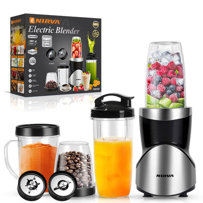 Professional Multifunctional Juicer with 4 Cups & 2 Blade Heads - 1.5L Large Capacity & 380W High Power Blender, Grinder & Smoothie Maker - Image 5