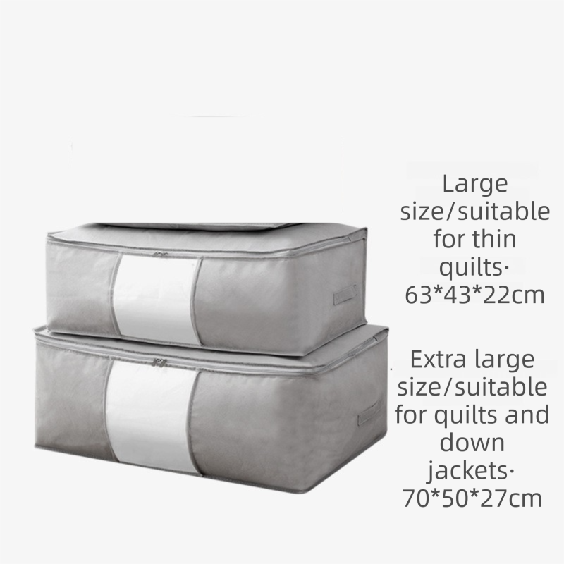 2-Pack Pink Extra Large Quilt & Clothes Storage Bag (63X43X22CM) - Breathable Wardrobe Organizer with Clear Window & Double Zippers - Image 2