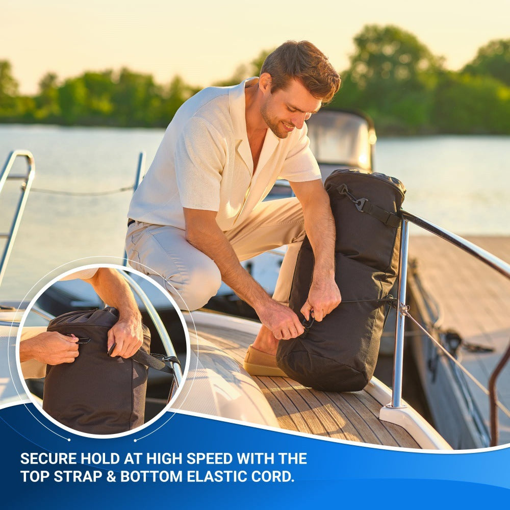 10-Gallon Black Foldable Boat Waste Organizer with 1 Roll of Trash Bag - Anti-Ant & Odor-Control, Secure Hold at High Speed - Image 4