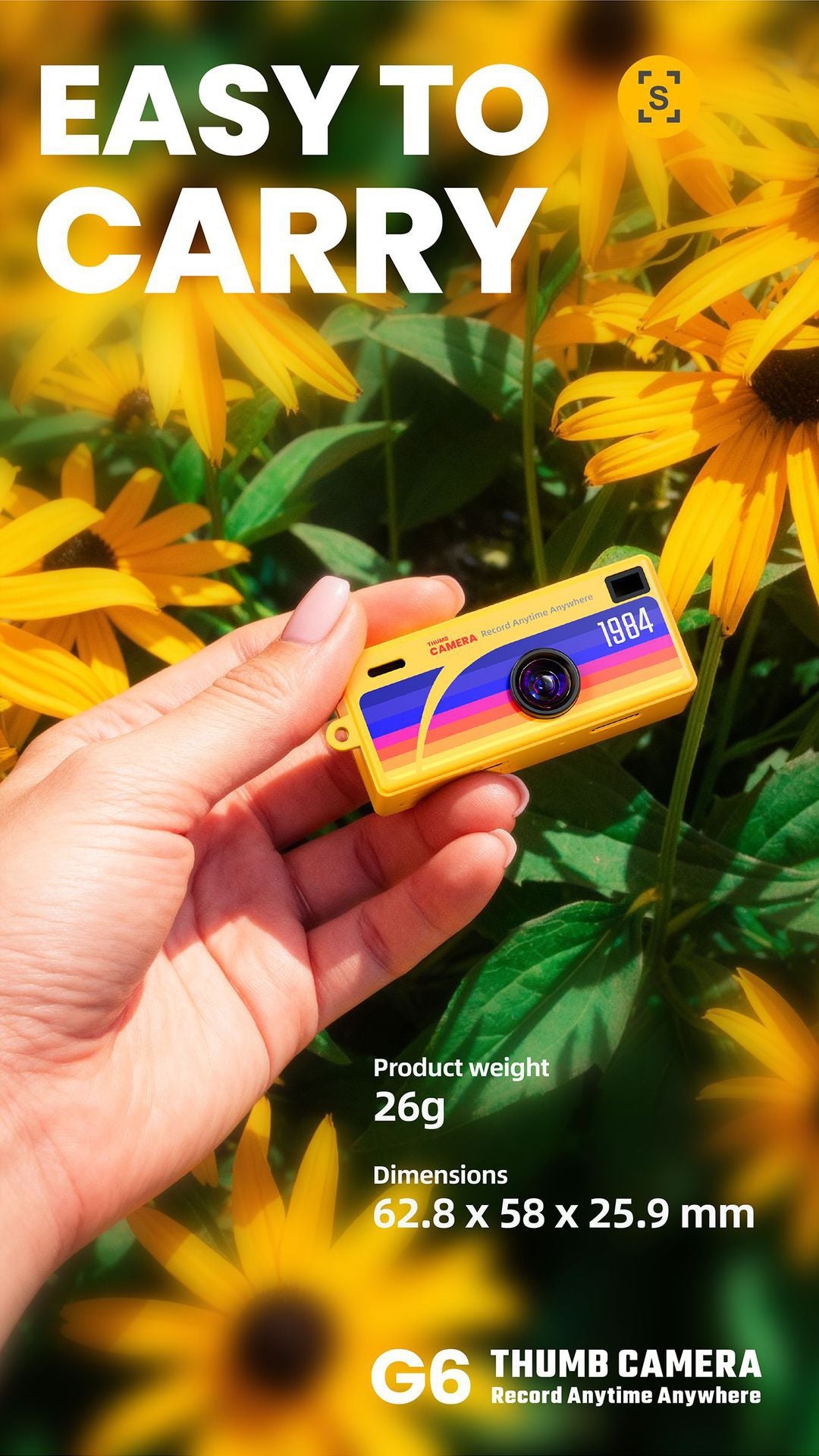 G6 Red Ultra-Mini Thumb Camera with 32GB Card, Card Reader & Adapter - HD Instant Pocket-Sized Action Cam for Students & Kids - Image 5
