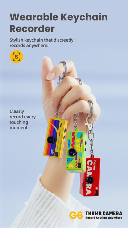 G6 Yellow Ultra-Mini Thumb Camera with 32GB Card, Card Reader & Adapter - HD Instant Pocket-Sized Action Cam for Students & Kids - Image 4