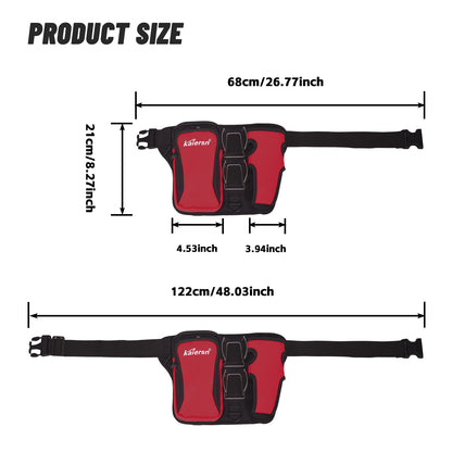Grey Professional Park Golf Waist Bag - Multi-Functional Accessory Organizer for Dual Ball Storage & Water Bottle Holder - Image 3