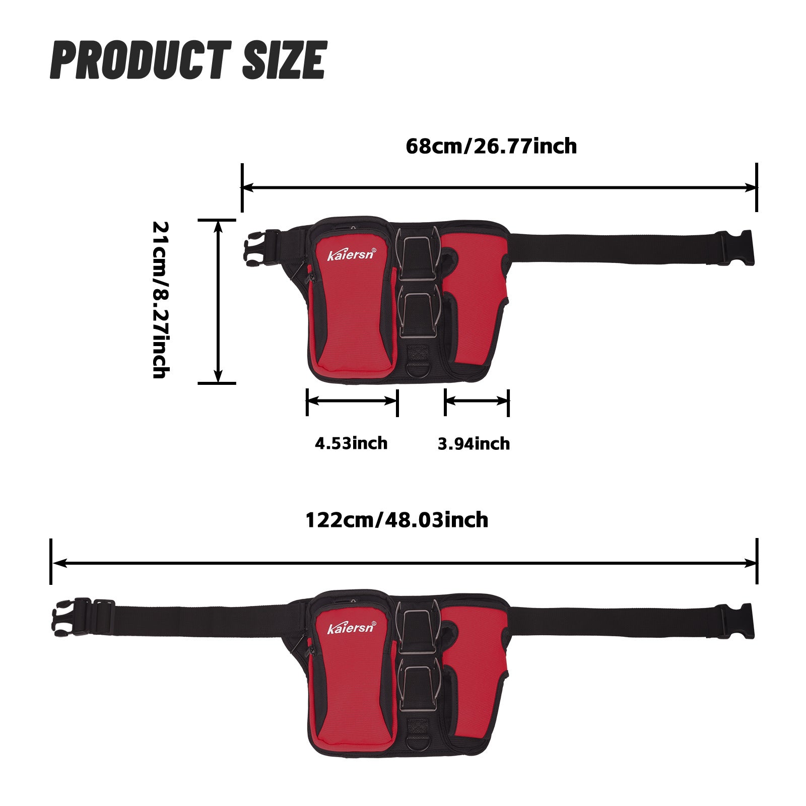 Red Professional Park Golf Waist Bag - Multi-Functional Accessory Organizer for Dual Ball Storage & Water Bottle Holder - Image 3