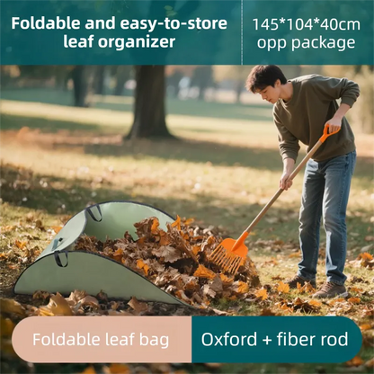 Dark Green 380L Ultra-Large Collapsible Leaf Collection Bag - Lightweight & Durable Oxford Cloth Instant Pop-Up Garden Waste Bin - Image 2