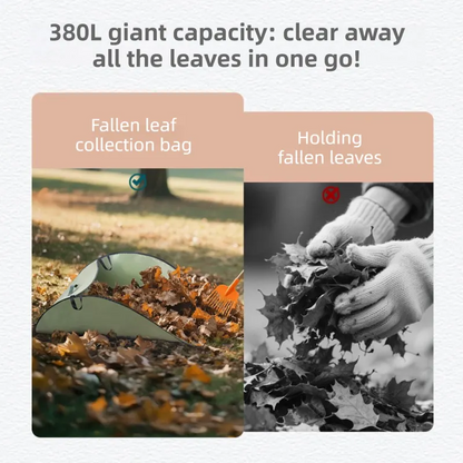 Dark Green 380L Ultra-Large Collapsible Leaf Collection Bag - Lightweight & Durable Oxford Cloth Instant Pop-Up Garden Waste Bin - Image 3