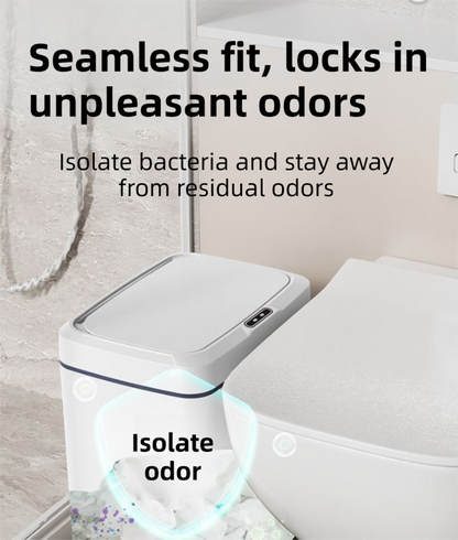 White Intelligent Dual-Sensor Trash Can (Hand-Wave & Knee-Bend) - Slim-Fit Touchless Battery-Powered Bin for Bathroom & Kitchen - Image 7