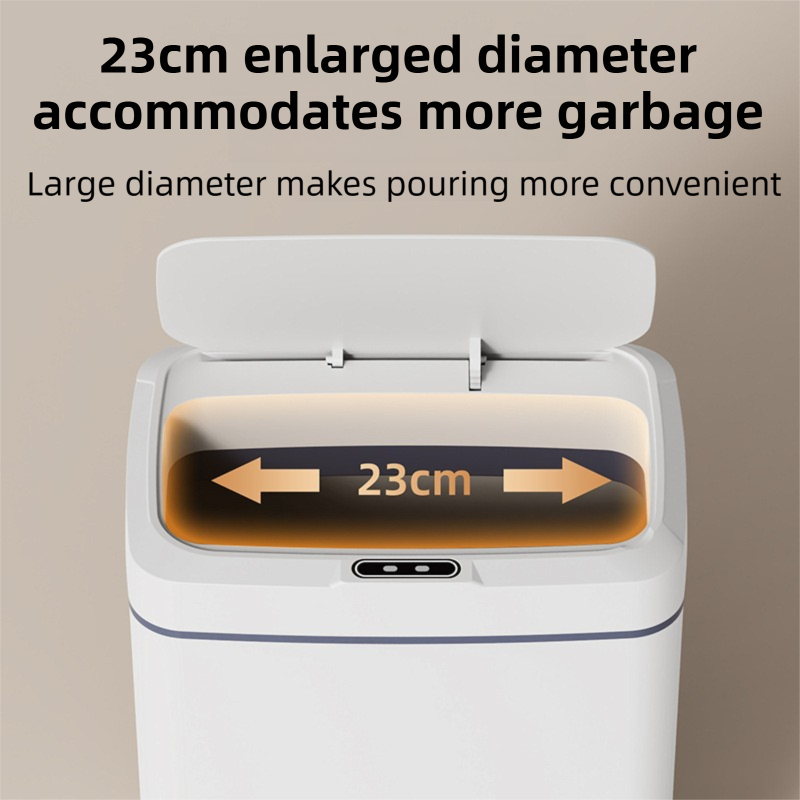 White Intelligent Dual-Sensor Trash Can (Hand-Wave & Knee-Bend) - Slim-Fit Touchless Rechargeable Bin for Bathroom & Kitchen - Image 5