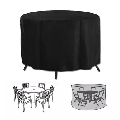 Heavy Duty Oxford Outdoor Furniture Protector Set - Waterproof & Dustproof Round Dining Table(185x110cm) and Lounge Chair Cover(64x64x70x120cm) Bundle - Image 2