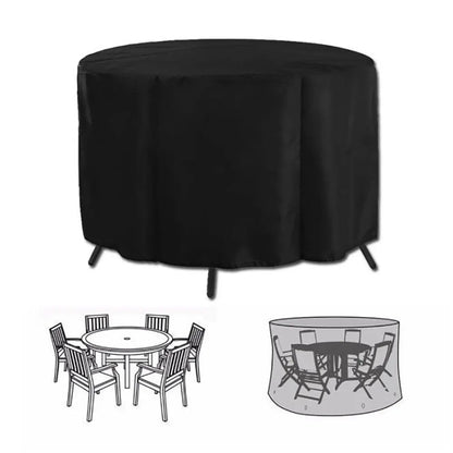 Heavy Duty Oxford Outdoor Furniture Protector Set - Waterproof & Dustproof Round Dining Table(185x110cm) and Lounge Chair Cover(64x64x70x120cm) Bundle - Image 2