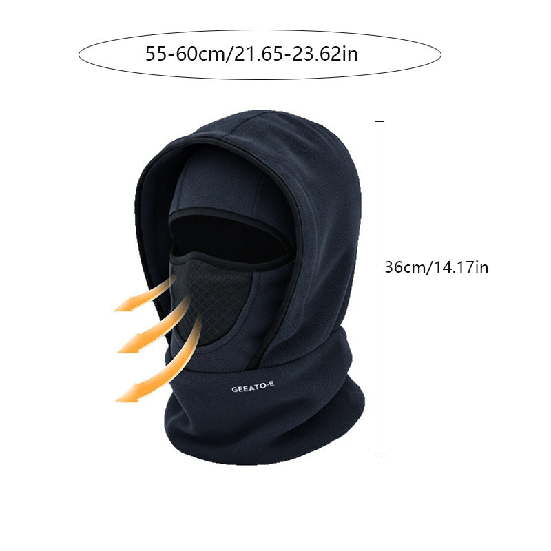 Dark Blue Windproof Thermal Balaclava Hood - Full Face Mask & Polar Fleece Neck Warmer for Skiing, Cycling & Outdoor Sports - Image 2