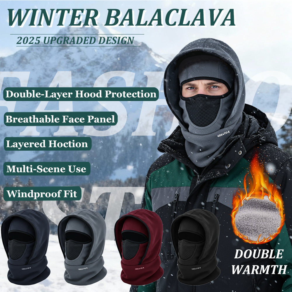 Dark Blue Windproof Thermal Balaclava Hood - Full Face Mask & Polar Fleece Neck Warmer for Skiing, Cycling & Outdoor Sports - Image 3