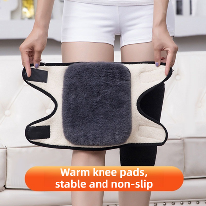 2-Pack Black and Grey Windproof Thermal Knee Braces with Straps - Dual-Layer Thermal & High Elasticity Knee Warmers for Cycling & Outdoor - Image 3