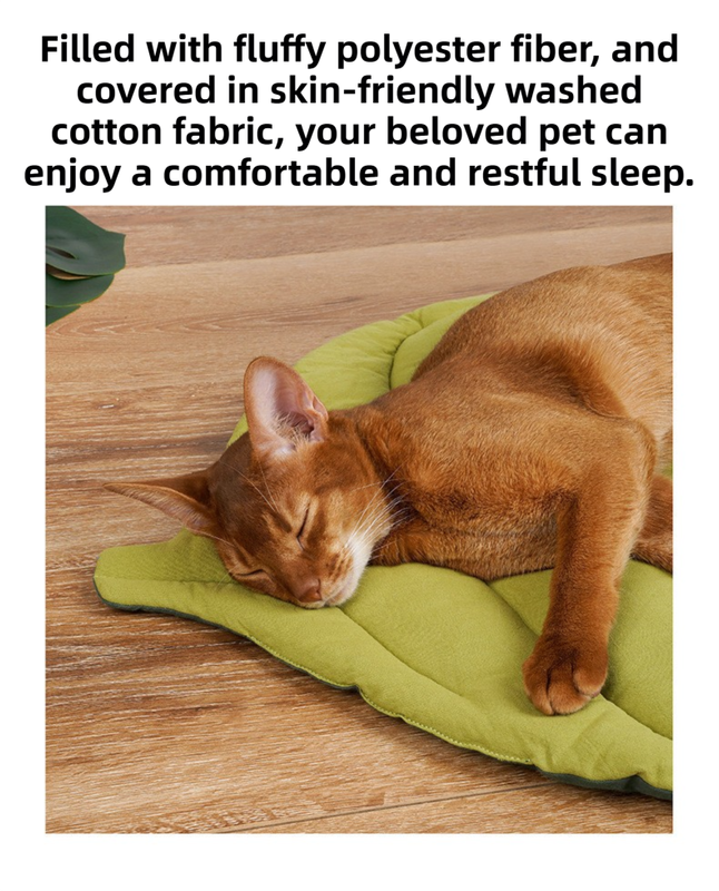 Green Heart-Leaf Decorative Pet Mat (66 x 63 CM) - Reversible Thickened All-Season Botanical Floor Pad for Pets & Humans - Image 5