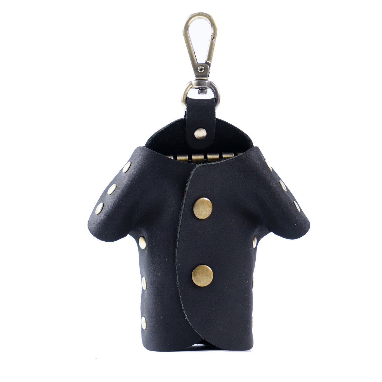 Black Genuine Crazy Horse Leather Key Case Creative Jacket Shape Holder Vintage Cowhide Pouch for Car Fob & House Keys Brown