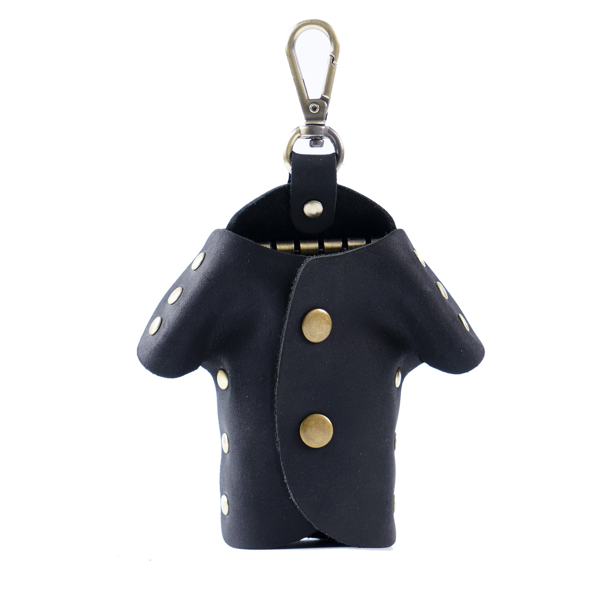 Black Genuine Crazy Horse Leather Key Case Creative Jacket Shape Holder Vintage Cowhide Pouch for Car Fob & House Keys Brown