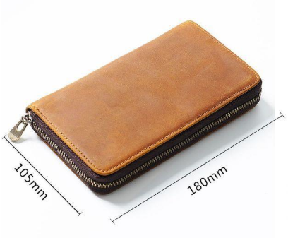 Green Genuine Crazy Horse Leather Fountain Pen Case Zippered Organiser Pouch with 5 Elastic Loops & Mesh Pocket Vintage Stationery Holder - Image 2