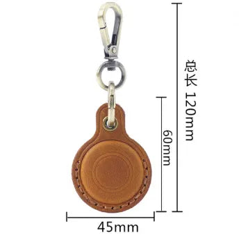 Blue Genuine Crazy Horse Leather Case for Apple AirTag Protective Tracker Holder Keychain with Metal Clip Anti-Lost Fob for Keys Pets Luggage - Image 2