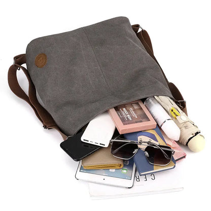 Purple Versatile 3-in-1 Canvas Backpack and Shoulder Bag Large Capacity Handbag for Women Ideal for Travel School and Everyday Use - Image 5
