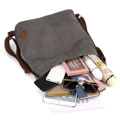 Khaki Versatile 3-in-1 Canvas Backpack and Shoulder Bag Large Capacity Handbag for Women Ideal for Travel School and Everyday Use - Image 5