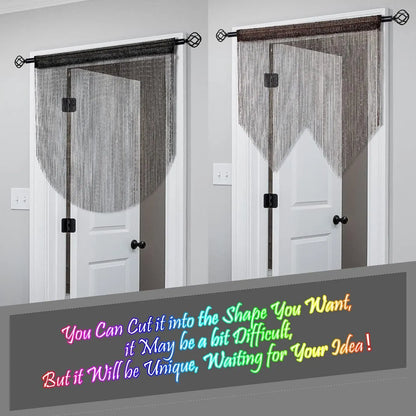 White 2 Pack Sparkle String Door Curtains 100x200cm Glitter Sequin Tassel Room Divider for Australian Home Decor and Parties - Image 3