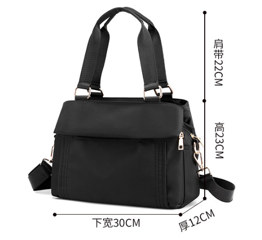 Pink Women's Large Capacity Water-Resistant Nylon Handbag Multi-Compartment Crossbody Shoulder Bag for Work Travel and Daily Use 30cm - Image 2