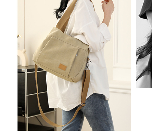 Coffee Multi-functional Large Capacity Canvas Tote Bag - Versatile 3-Way Adjustable Shoulder and Crossbody Handbag for Work, Travel, and Daily Use - Image 4