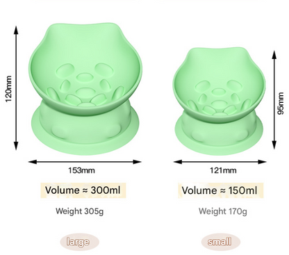 S Pink 2-Piece Elevated Silicone Pet Bowl Set - Slanted Neck Protection Cat Bowl with Anti-Slip Suction Base for Cats and Small Dogs - Image 2