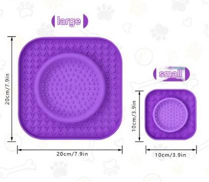 L Blue 2-Pack Premium Silicone Pet Lick Mat - Slow Feeder for Dogs and Cats with Powerful Suction Base - Anxiety Relief and Boredom Buster for Grooming and Bathing - Image 3