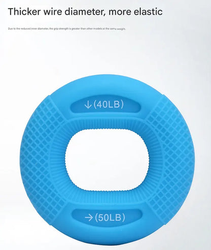 Blue 40/50LB 2-Pack Silicone Hand Grip Strengthener Rings - Dual-Resistance Finger Exerciser and Forearm Trainer for Muscle Recovery and Carpal Tunnel Prevention - Image 4