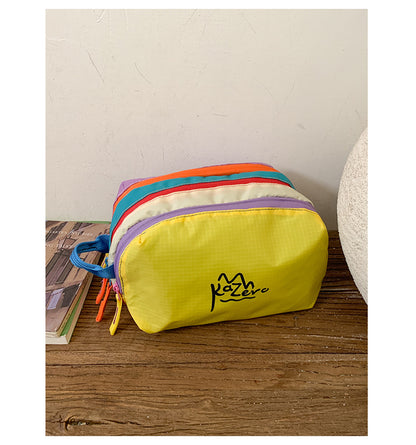 Yellow Trendy Color-Block Outdoor Waterproof Nylon Crossbody Bag - Niche Lightweight Chest Bag and Phone Pouch for Travel and Sports