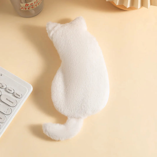 White 3-Pack Adorable Plush Cat Pencil Case Set - Large Capacity Kawaii Kitty Shape Stationery Pouch for School, Office and Students