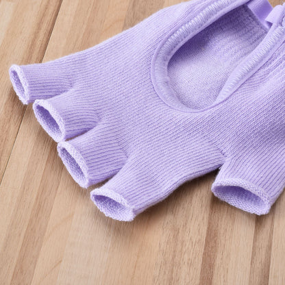 Pink 2-Pack Women's Non-Slip Yoga Gloves - Open Back Half Finger Cotton Stretchy Grip Gloves for Aerial Yoga, Pilates, and Fitness - Image 3