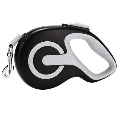 Black 3 Meter Retractable Dog Leash | Ergonomic Anti-Slip Grip | Heavy Duty Nylon Rope for Small to Medium Dogs