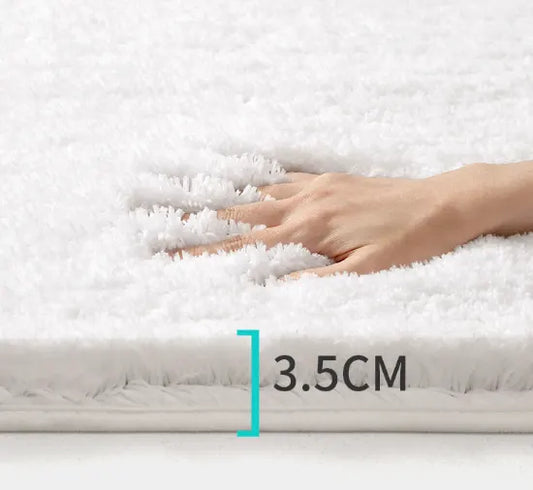 Brown 50*80cm Luxury 3.5cm Shag Bath Mat | Silver Ion Antibacterial Technology | Quick Dry Non-Slip TPR Bathroom Rug - Image 3