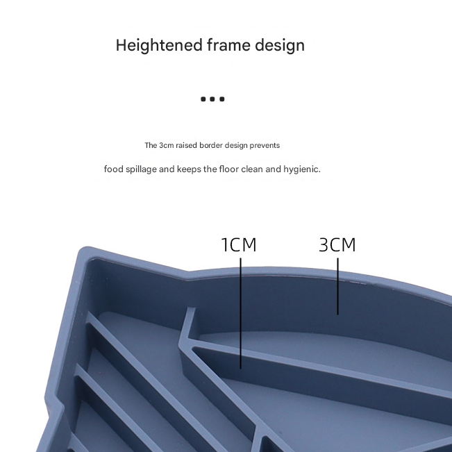 Blue Silicone Anti-Gulping Slow Feeder Mat | Unique Pet Food Maze Design | Non-Slip Suction Base for Dogs and Cats - Image 3