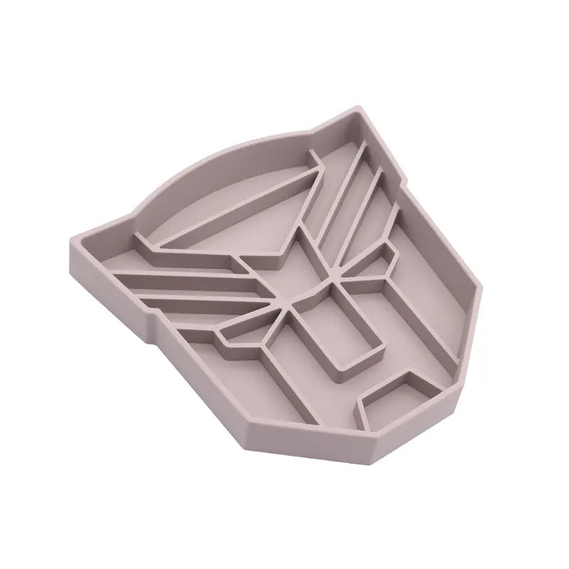 Grey Silicone Anti-Gulping Slow Feeder Mat | Unique Pet Food Maze Design | Non-Slip Suction Base for Dogs and Cats