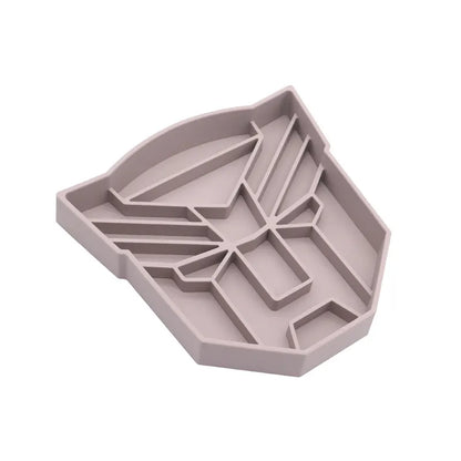 Grey Silicone Anti-Gulping Slow Feeder Mat | Unique Pet Food Maze Design | Non-Slip Suction Base for Dogs and Cats