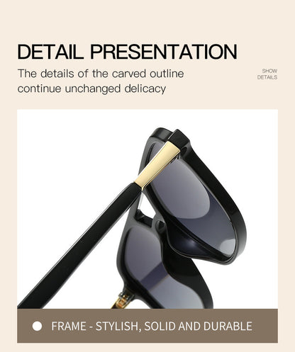 Hawksbill Turtle Retro Double Bridge Square Frame Polarized Sunglasses - Driving Sun Protection Eyewear - Image 4